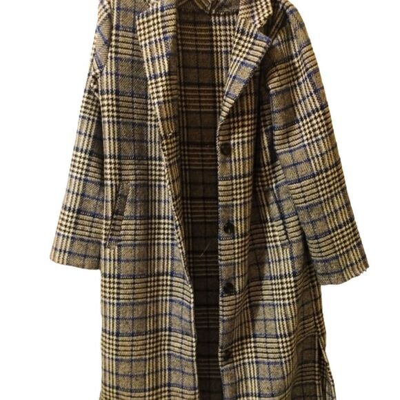 Coco + Carmen Metro plaid trench coat size S/M - Picture 7 of 9